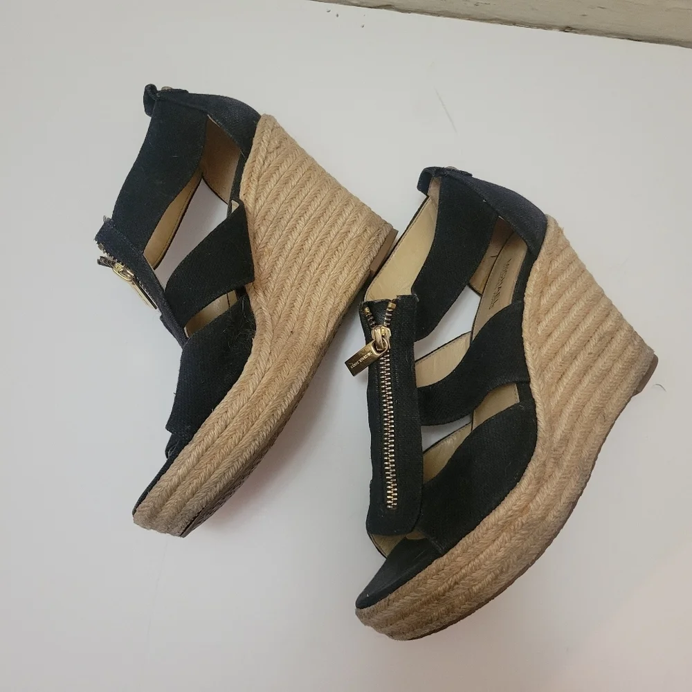 Michael Kors Berkeley Espadrille Platform Sandals‎ Coastal Beach Boho Girly
